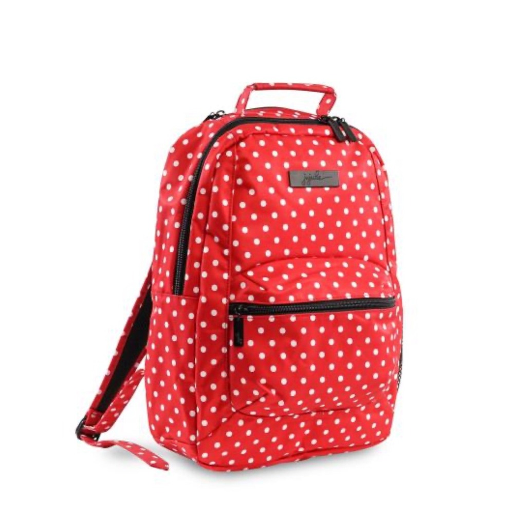 Ju-Ju-Be‎ Red White Polka Dot Classic Be Sporty Backpack / Diaper Bag NWT